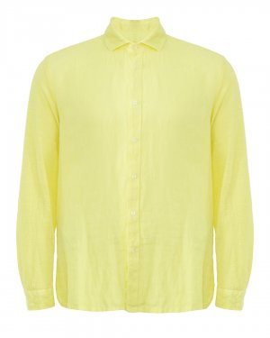 Рубашка прямого кроя 120% lino. Цвет: желтый