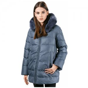 Женская зимняя куртка с натуральным мехом, серый, Размер44 WESTFALIKA