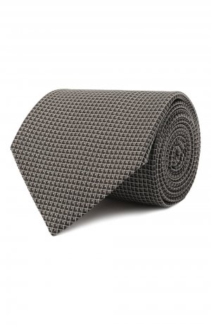 Шелковый галстук Brioni. Цвет: серый