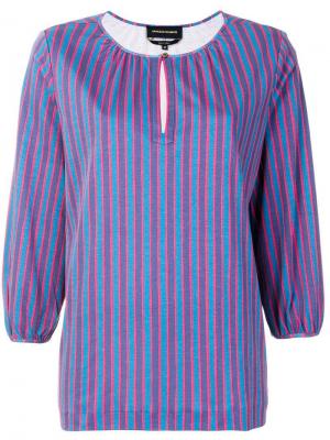 Блузка с рукавами 3/4 в полоску Vanessa Seward. Цвет: синий