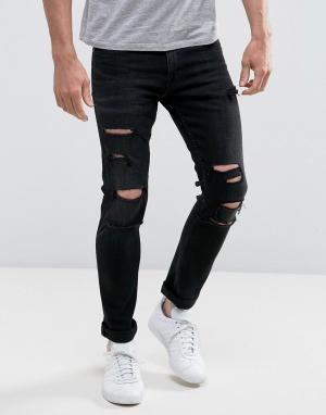 Зауженные рваные джинсы Calvin Klein-Черный Klein Jeans