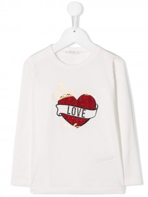Декорированная футболка Love Liu Jo Kids. Цвет: белый