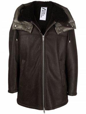 Стеганое пальто с капюшоном Drome. Цвет: коричневый