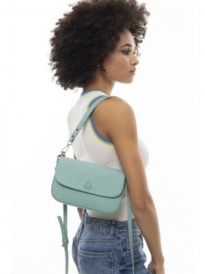 Женская сумка через плечо с кожаным принтом BENETTON, вода зеленая Benetton