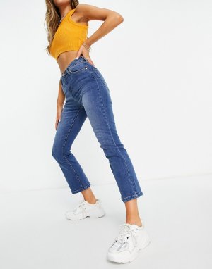 Прямые джинсы в винтажном стиле с рваной отделкой Stella-Голубой Brave Soul