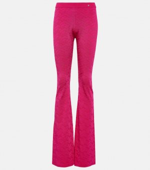 Расклешенные брюки La Greca с завышенной талией VERSACE, розовый Versace