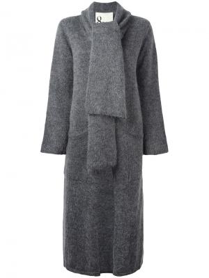 Кардиган-пальто с лацканами-шалька 8pm. Цвет: серый