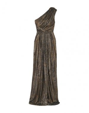 Длинное платье MONIQUE LHUILLIER. Цвет: свинцово-серый