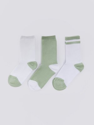 Набор носков (3 пары в комплекте) zolla. Цвет: зеленый