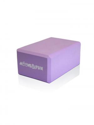 Блок для занятий йогой фиолетовый Moove&Fun. Цвет: фиолетовый