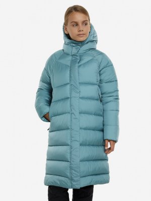 Пальто утепленное для девочек , Голубой Northland. Цвет: голубой