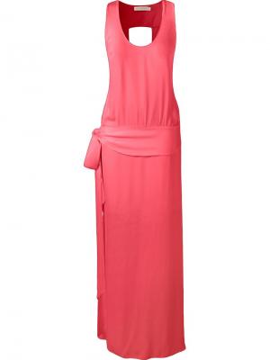 Длинное платье без рукавов Giuliana Romanno. Цвет: розовый и фиолетовый