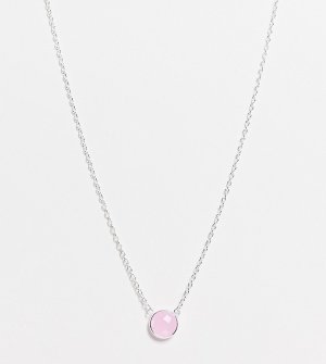 Цепочка из стерлингового серебра с розовым кварцем -Серебристый Kingsley Ryan Curve