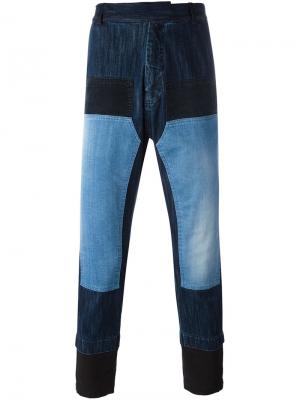 Лоскутные джинсы Antonio Marras. Цвет: синий