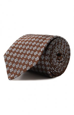 Шелковый галстук Luigi Borrelli. Цвет: коричневый