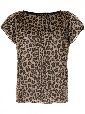 Блузка 1990-х годов с леопардовым принтом Fendi Pre-Owned. Цвет: черный