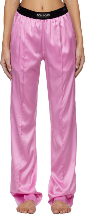 Розовые пижамные штаны на резинке Tom Ford