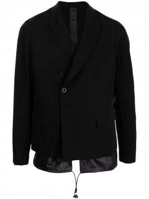 Двубортный пиджак с кулиской на подоле The Viridi-Anne. Цвет: черный