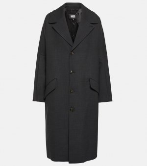Однобортное пальто из смесовой шерсти MM6 MAISON MARGIELA, серый Margiela