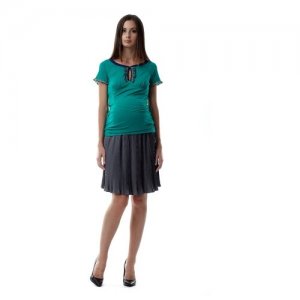 Блуза, силуэт прямой, короткий рукав, размер 50, зеленый NEWFORM. Цвет: зеленый