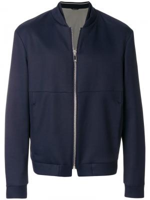 Куртка-бомбер с застежкой на молнии Giorgio Armani. Цвет: синий