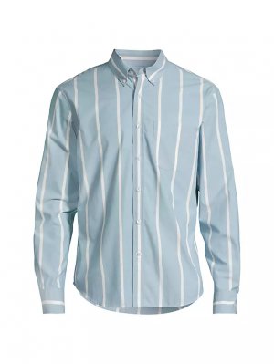 Полосатая рубашка на пуговицах из поплина , цвет blue stripe Club Monaco