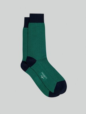 Высокие носки с узором «елочка» , зеленый Hackett
