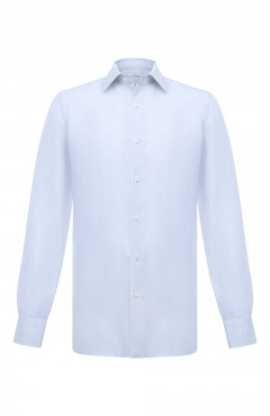 Льняная рубашка Giampaolo. Цвет: голубой