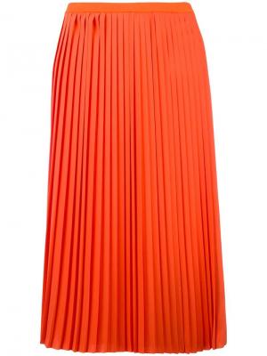 Плиссированная юбка макси Mm6 Maison Margiela. Цвет: жёлтый и оранжевый