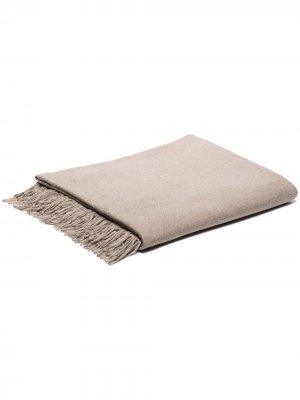 Шелковое одеяло с вышивкой Brunello Cucinelli. Цвет: серый