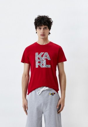 Футболка Karl Lagerfeld Beachwear. Цвет: красный