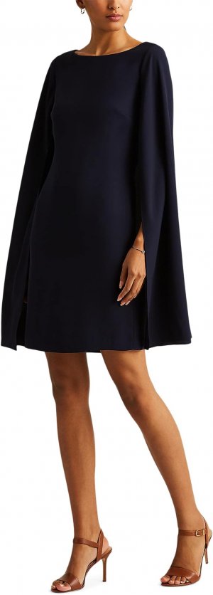 Коктейльное платье-кейп-жоржет LAUREN Ralph Lauren, цвет Lighthouse Navy