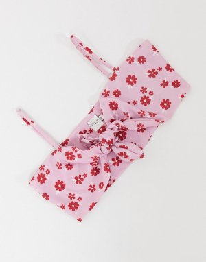 Бралетт с цветочным принтом и завязкой от комплекта -Розовый Skinnydip