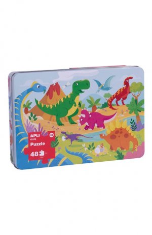 Пазл Динозавры в металлической коробке Apli kids. Цвет: разноцветный