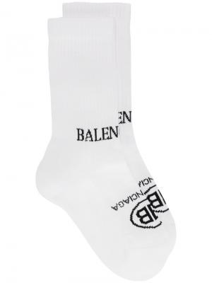 Теннисные носки BB Balenciaga. Цвет: белый