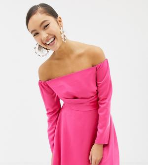 Короткое приталенное платье с открытыми плечами COLLUSION-Розовый Collusion