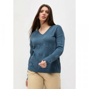 Пуловер , размер 50, синий VIVAWOOL. Цвет: синий