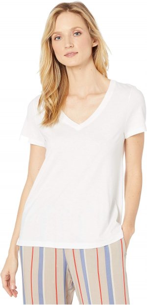 Рубашка с короткими рукавами и V-образным вырезом Sleep & Lounge Hanro, белый HANRO