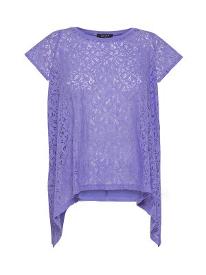 Расклешенная футболка с кружевом, бледно-фиолетовый Koan. Цвет: фиолетовый