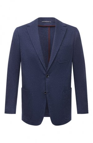 Хлопковый пиджак Canali. Цвет: синий