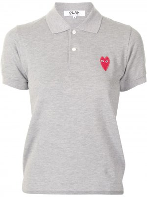 Рубашка поло с вышитым логотипом Comme Des Garçons Play. Цвет: серый