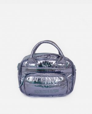 Мини-сумочка металлик с контрастными деталями Agatha Ruiz de la Prada, синий Prada