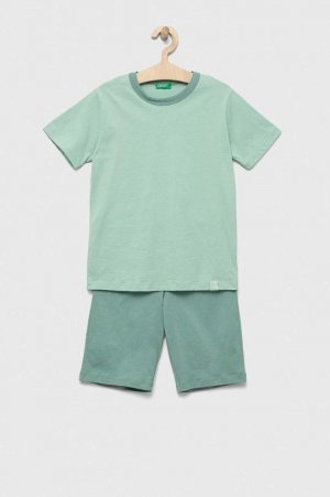 Детская шерстяная пижама United Colors of Benetton, зеленый Benetton