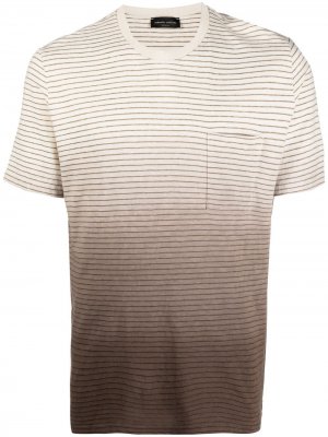 Полосатая футболка с эффектом омбре Roberto Collina. Цвет: нейтральные цвета