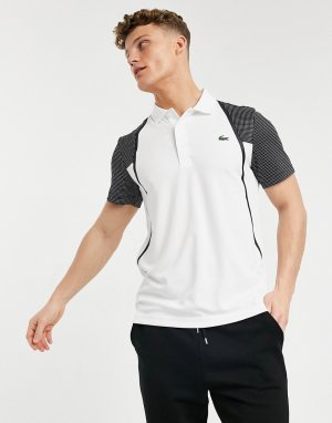Теннисная дышащая футболка-поло с сетчатыми рукавами Sport-Белый Lacoste