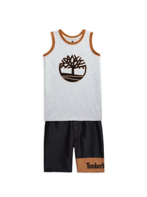 Комплект из двух предметов: майка с логотипом и шорты для плавания мальчика , цвет Assorted Timberland