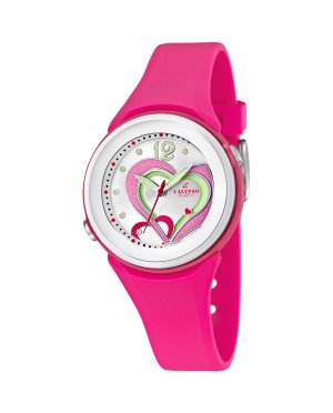 K5576/5 Модные розовые женские часы из каучука , розовый Calypso