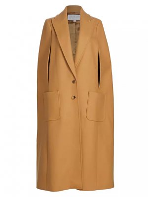 Шерстяное пальто-кейп без рукавов , цвет camel Michael Kors Collection