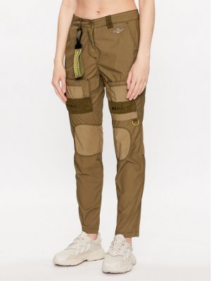 Тканевые брюки узкого кроя, зеленый Aeronautica Militare