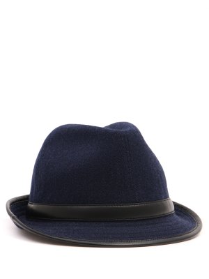 Шляпа из кашемира Ermenegildo Zegna. Цвет: синий